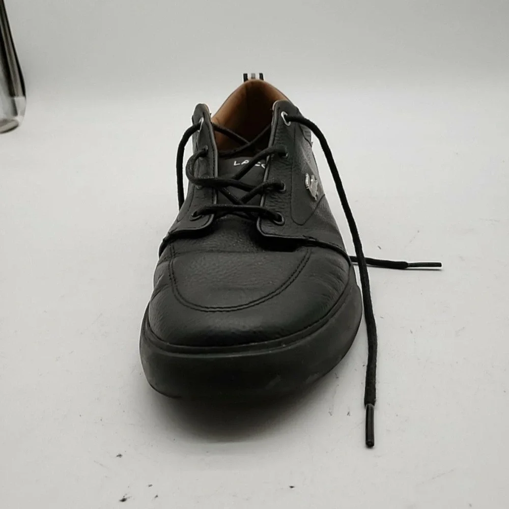 Lacoste Bayliss 119 1 U Shoes Mens Size 10 Black Leather Casual Boat Shoes